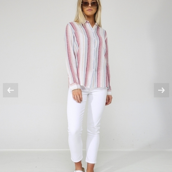 Rails Charli Shirt Tropic Stripe Button Down-Size Medium - Picture 3 of 17
